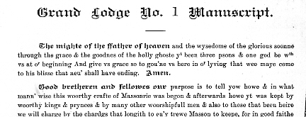 Sample image of Grand Lodge No.1 Manuscript 